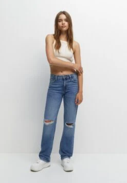 PULL & BEAR Mid-WaistJeans A SigarettaBlue Denim Donna Jeans PUC21N0LT-K11 -Pull & Bear 74ef15122fab4fd78cdf67fe092bbfde