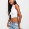 PULL & BEAR With Back Belt Detail TankTopWhite Donna T-shirt E Top PUC21I0OH-A11