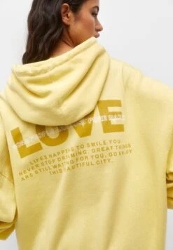 PULL & BEAR With Slogan - Felpa Con Cappuccio - Yellow -Pull & Bear 783a1bd5694a4b22b97feb2a2cf89c7e