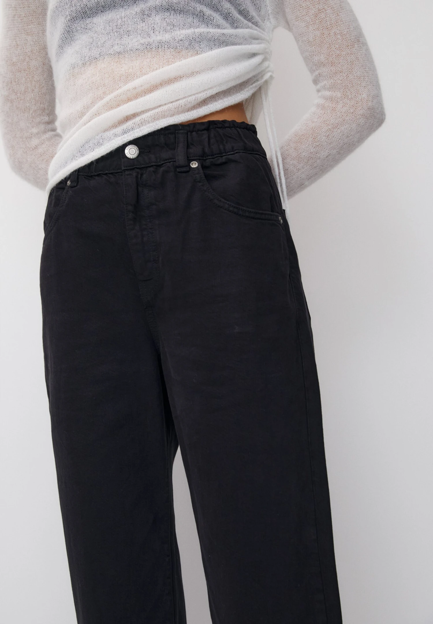 PULL & BEAR PaperbagJeans A SigarettaBlack Donna Jeans PUC21N0MN-Q11 6 PULL & BEAR PaperbagJeans A SigarettaBlack Donna Jeans PUC21N0MN-Q11 - immagine 4