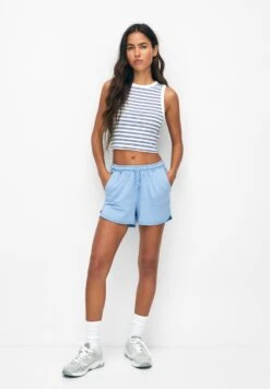 PULL & BEAR Varsity BermudaPantaloni SportiviMottled Light Blue Donna Shorts PUC21S0D9-K11 -Pull & Bear 78ba4224f40148ee854f38473240fab5