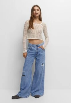 PULL & BEAR Short Open-KnitMaglioneBeige Donna Maglieria PUC21I0OG-B11 -Pull & Bear 7a7e1460134c44ebb8b689842acfa399