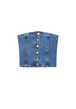 PULL & BEAR Corset - Top - Blue -Pull & Bear 7a83c1a9a78348e3b516b081646fe23c