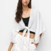 PULL & BEAR Oversize Cropped Kimono Giacca LeggeraWhite Donna Giacche E Blazer PUC21G0HW-A11 -Pull & Bear 7bdf9c4b9929453dae4e53132deb7140