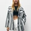 PULL & BEAR Geometric PrintBlazerWhite Donna Giacche E Blazer PUC21G0HZ-A11 -Pull & Bear 7ca2531840554d248e584d73c154443f
