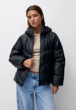 PULL & BEAR PufferGiacca In SimilpelleBlack Donna Giacche E Blazer PUC21U0GB-Q11
