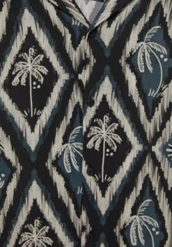 PULL & BEAR Printed Short Sleeve - Camicia - Black -Pull & Bear 7e60bdce2c4147ab862a60e7a5fc1928