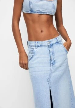 PULL & BEAR Long- Gonna A Campana - Blue Denim -Pull & Bear 8160134b666b4975b75baba941d39e79