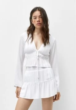 PULL & BEAR With An Elasticated Waist - Camicetta - White