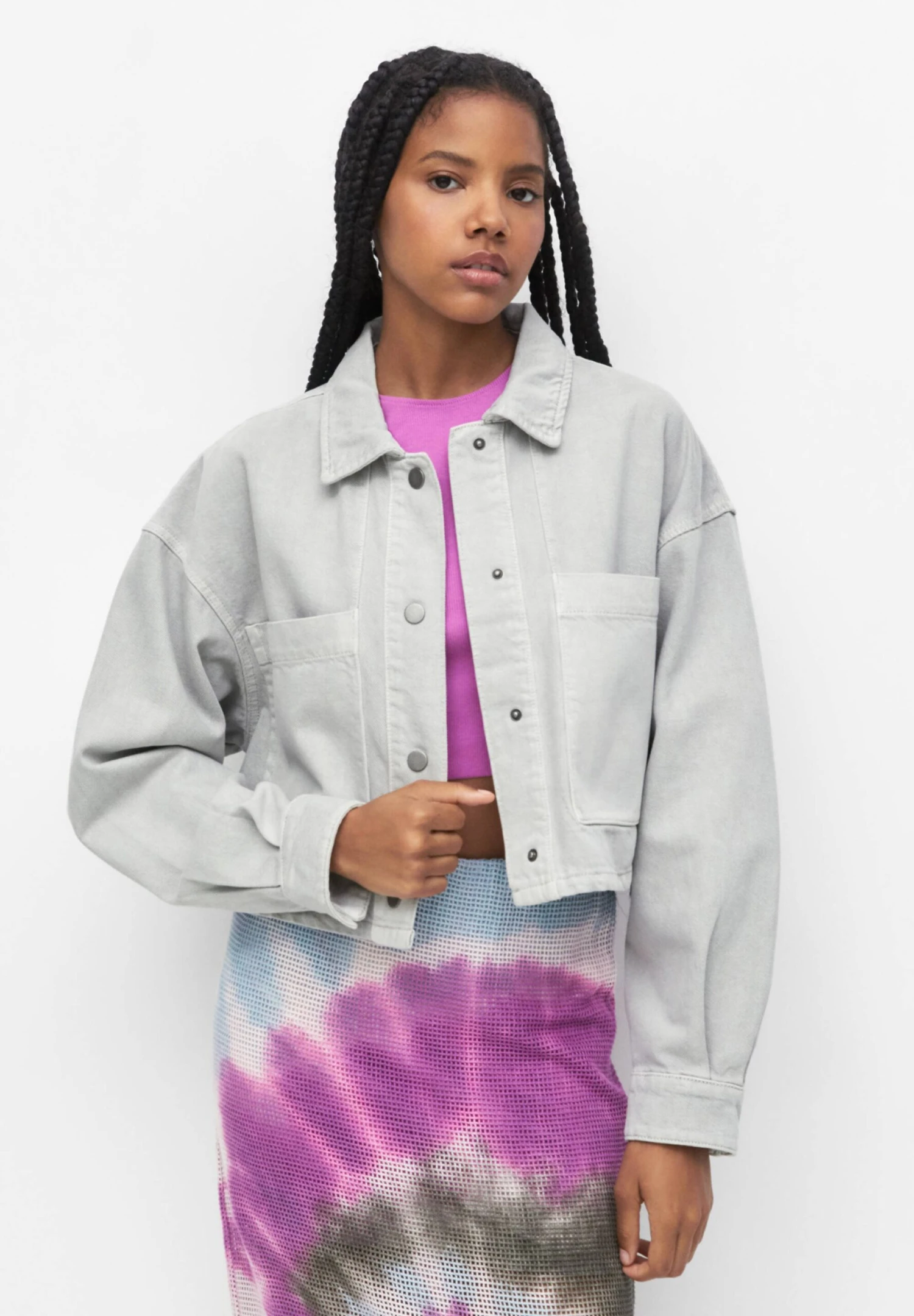 PULL & BEAR Cropped With PocketsGiacca LeggeraOff White Donna Giacche E Blazer PUC21G0HP-M11 3 PULL & BEAR Cropped With PocketsGiacca LeggeraOff White Donna Giacche E Blazer PUC21G0HP-M11