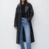 PULL & BEAR TrenchMottled Black Donna Cappotti PUC21U0ED-Q11 -Pull & Bear 8551bb76a5874a8dbd743029c08d586d
