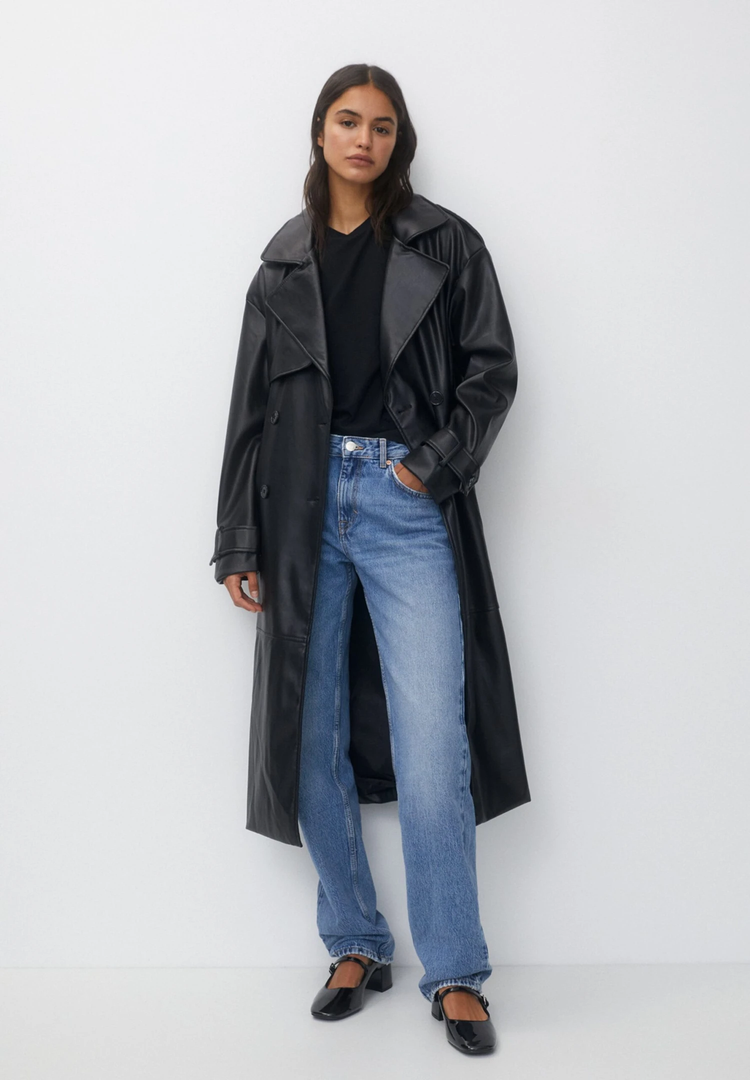 PULL & BEAR TrenchMottled Black Donna Cappotti PUC21U0ED-Q11 3 PULL & BEAR TrenchMottled Black Donna Cappotti PUC21U0ED-Q11