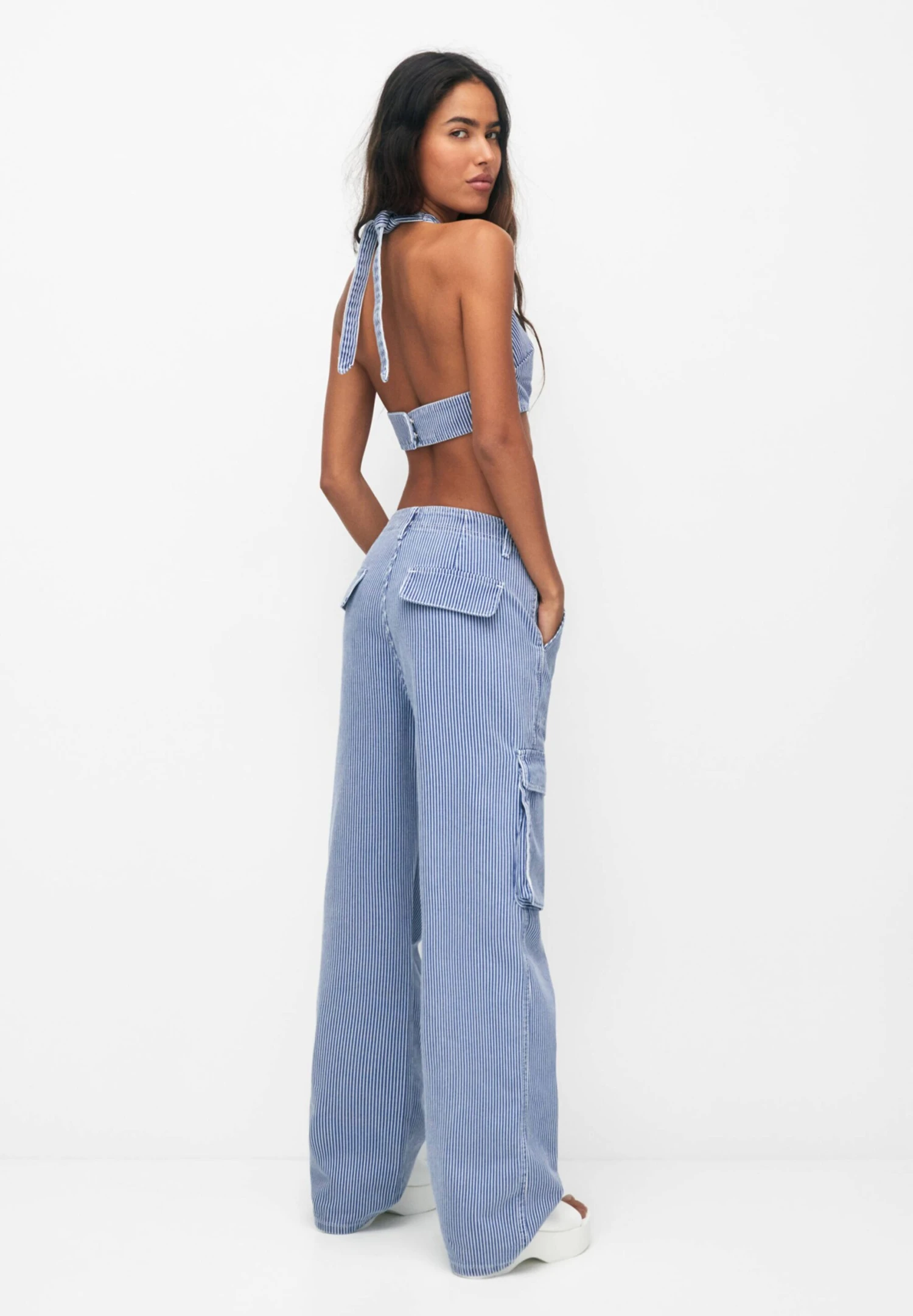 PULL & BEAR Striped Pantaloni CargoBlue Donna Pantaloni PUC21A0U2-K11 5 PULL & BEAR Striped Pantaloni CargoBlue Donna Pantaloni PUC21A0U2-K11 - immagine 3