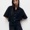 PULL & BEAR Cropped Short SleeveCamiciaBlack Donna Camicie E Bluse PUC21E103-Q11 -Pull & Bear 8719a7bcb9eb4e06bd23d7e510ab1427