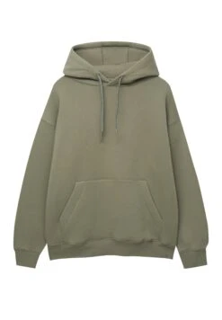 PULL & BEAR Basic ColouredFelpa Con CappuccioKhaki Donna Felpe PUC21009J-N11 -Pull & Bear 87c21d00c3bc4c76bdd33468486639f3