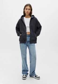 PULL & BEAR Felpa Con ZipMottled Dark Grey Donna Felpe PUC21J0Q4-C11 -Pull & Bear 886b98ad33e5482d84319aa879329366