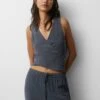 PULL & BEAR Rustic Multiway Surplice TopGrey Donna Camicie E Bluse PUC21E11H-C11