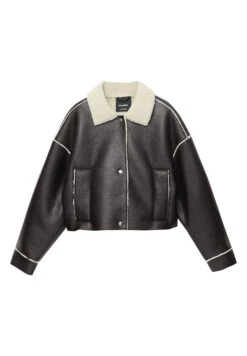 PULL & BEAR Cropped Double-FacedGiacca In SimilpelleDark Brown Donna Giacche E Blazer PUC21U0GS-O11 -Pull & Bear 8915602df9194b2497ffe338f03c495a