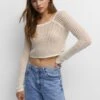 PULL & BEAR Short Open-KnitMaglioneBeige Donna Maglieria PUC21I0OG-B11 -Pull & Bear 8abc16c928814a8ca7695b4deabccf9b