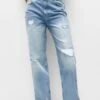 PULL & BEAR Ripped High RiseJeans A SigarettaBlue Denim Donna Jeans PUC21N0LF-K11 -Pull & Bear 8bb276d5c7ab4333b8f163ad2d10dfc4