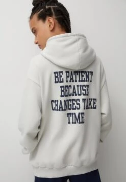 PULL & BEAR Printed- Felpa Con Cappuccio - White -Pull & Bear 8cebe22b7fc842629970014e6bc08df8