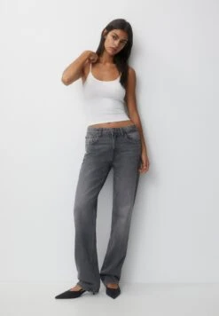 PULL & BEAR Mid Waist Jeans A SigarettaGrey Donna Jeans PUC21N0LU-C11 -Pull & Bear 8f6a177375f1447690d2ac97e0ac5bd0