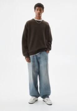 PULL & BEAR Basic Coloured Round NeckFelpaDark Brown Donna Felpe PUC21009K-O12 -Pull & Bear 8fa7f64838be4ad19b4db13a935ee884