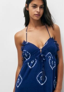 PULL & BEAR Rustic Long With Lacing - Vestito Lungo - Blue -Pull & Bear 9089e0fac6f04102b9b4e9bdbdbb6405