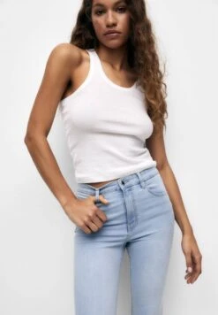 PULL & BEAR High WaistedJeans Skinny FitStone Blue Denim Donna Jeans PUC21N0KE-K13 -Pull & Bear 90e21abf591e456d832642d5d5359136