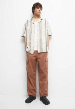 PULL & BEAR Short Sleeve RusticCamiciaBeige Donna Camicie E Bluse PUC22D0JV-B11 -Pull & Bear 91542505ff7d4e8a8259434d18e02f26