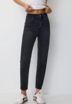 PULL & BEAR Basic Mom ComfortJeans A SigarettaBlack Donna Jeans PUC21N0M3-Q11