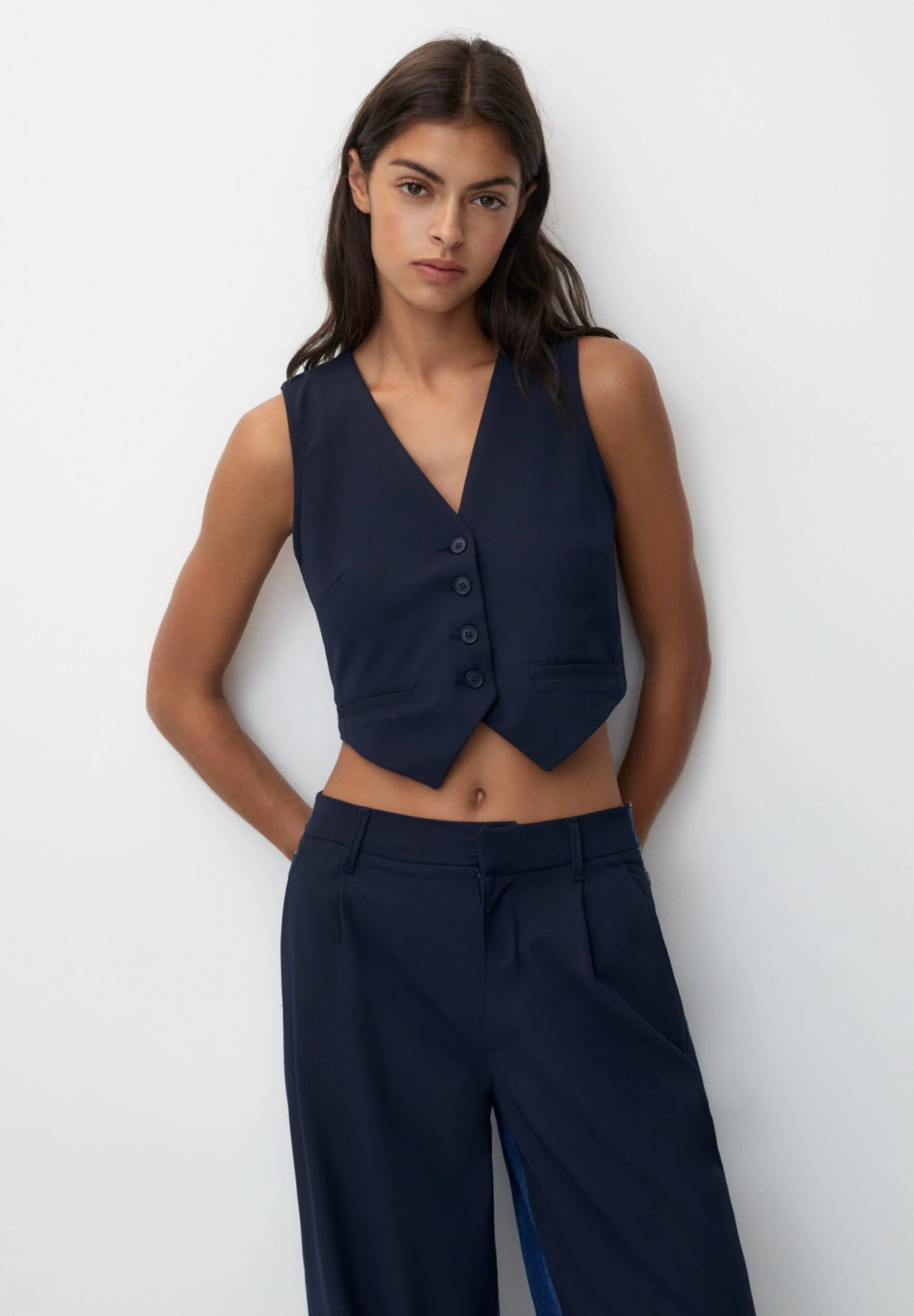 PULL & BEAR ContrastSmanicatoDark Blue Donna Giacche E Blazer PUC21G0IW-K11 3 PULL & BEAR ContrastSmanicatoDark Blue Donna Giacche E Blazer PUC21G0IW-K11