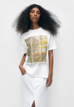 PULL & BEAR Vincent Van Gogh - T-Shirt Con Stampa - White