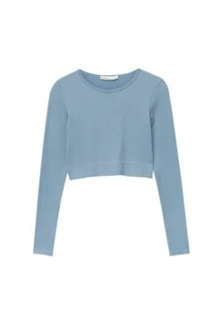 PULL & BEAR Comfort FitMaglietta A Manica LungaBlue Donna T-shirt E Top PUC21D2JZ-K11 -Pull & Bear 95a52228d122499995329795c2c0832a