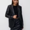 PULL & BEAR BasicGiacca In SimilpelleMottled Black Donna Giacche E Blazer PUC21G0EQ-Q11