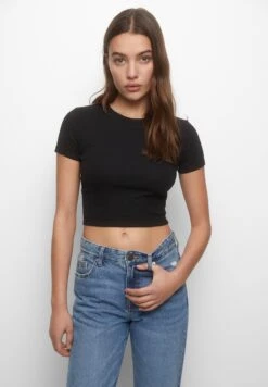 PULL & BEAR Basic Short SleeveT-Shirt BasicBlack Donna T-shirt E Top PUC21E0V6-Q11