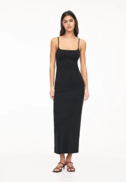PULL & BEAR MIDI - Vestito Di Maglina - Black