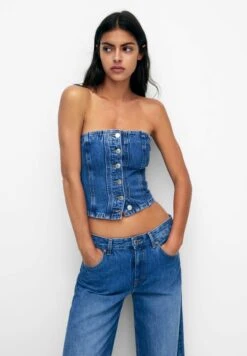 PULL & BEAR Corset - Top - Blue