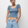 PULL & BEAR High-Waist MomShorts Di JeansStone Blue Denim Donna Shorts PUC21S0D1-K12 -Pull & Bear 984fef37463445bebdc4e495f46f97e6