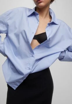 PULL & BEAR Basic-PopelinCamiciaStone Blue Denim Donna Camicie E Bluse PUC21E0SS-K11 -Pull & Bear 985392bdd2ad416e8fc50f126b00124b