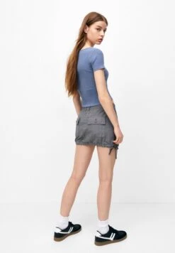 PULL & BEAR With An Elastic WaistbandMinigonnaMottled Dark Grey Donna Gonne PUC21B0JN-C11 -Pull & Bear 9ae4f5a85d0c4727bc135b31d480068f