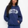 PULL & BEAR Boston University-StyleFelpa Con CappuccioDark Blue Donna Felpe PUC21J10H-K11 -Pull & Bear 9c88cb6e487246c29e5b70d2c1765575