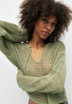 PULL & BEAR Open With DrawstringMaglioneKhaki Donna Maglieria PUC21I0OE-N11 -Pull & Bear 9ceda9221a7c4a3db467b901a105b03f