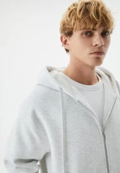 PULL & BEAR Basic Hoodie - Felpa Con Zip - Grey -Pull & Bear 9cf76d7951ab45efb9339222a445e94a