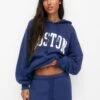PULL & BEAR Boston Print BermudaPantaloni SportiviDark Blue Donna Shorts PUC21S0E0-K11 -Pull & Bear 9cff7e60f7554023833992e725056014