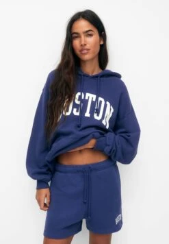 PULL & BEAR Boston Print BermudaPantaloni SportiviDark Blue Donna Shorts PUC21S0E0-K11