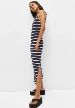 PULL & BEAR Striped Midi Abito In MagliaDark Blue Donna Vestiti PUC21C12K-K11 -Pull & Bear a0f99cf575574cc38eede988a4c81488