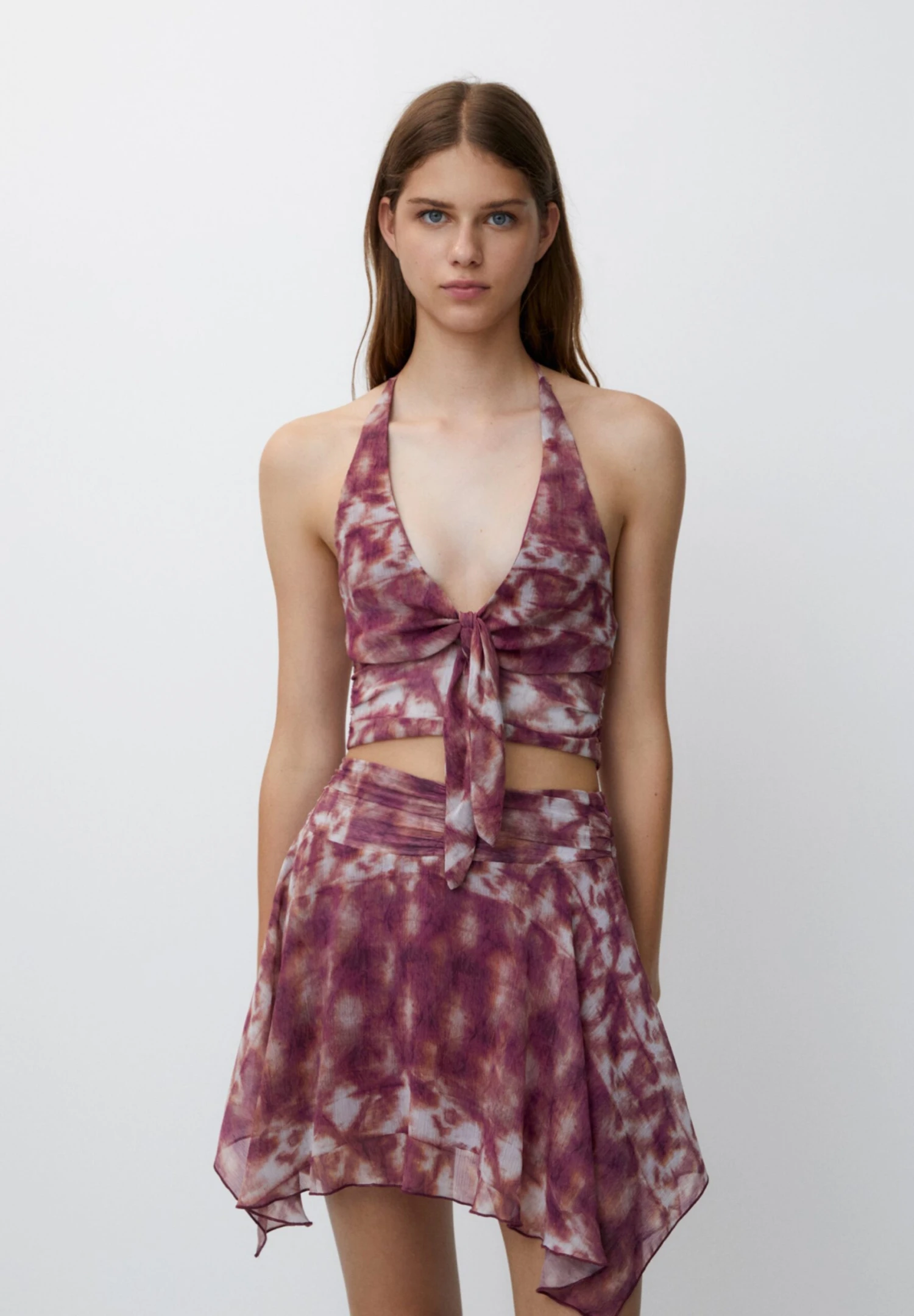 PULL & BEAR Draped Halter Crop TopRed Donna T-shirt E Top PUC21D2JI-G11 3 PULL & BEAR Draped Halter Crop TopRed Donna T-shirt E Top PUC21D2JI-G11