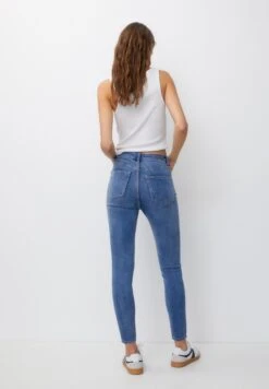 PULL & BEAR Super High Waisted - Jeans Skinny Fit - Blue Denim -Pull & Bear a40fa73caf3f410f8df1c214fd5983f8