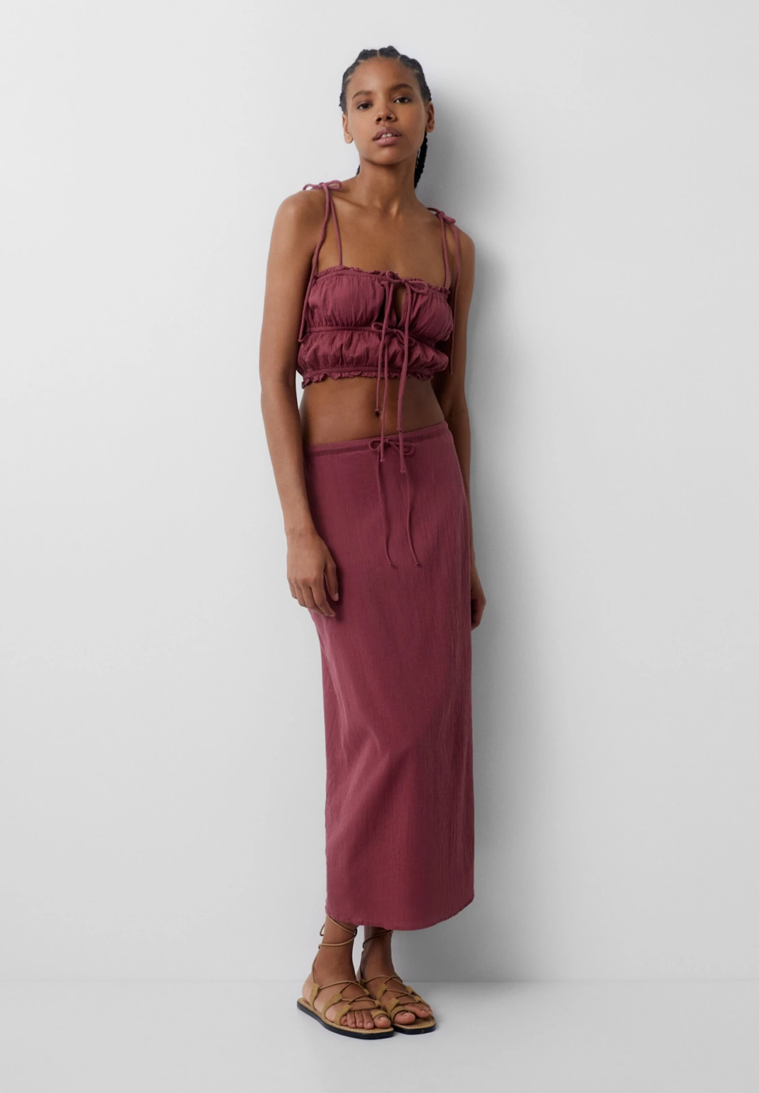 PULL & BEAR Bambula Rustic Gonna LungaDark Red Donna Gonne PUC21B0K7-G11 4 PULL & BEAR Bambula Rustic Gonna LungaDark Red Donna Gonne PUC21B0K7-G11 - immagine 2